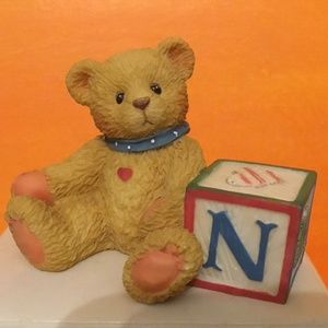 Cherished Teddies Bear with ABC “N” Block.